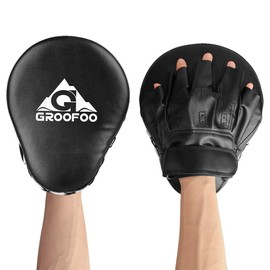 Punching Mitts GROOFOO Boxing Mitts Punching Gloves Martial Arts Karate Taekwondo Kick Mitts (Black)