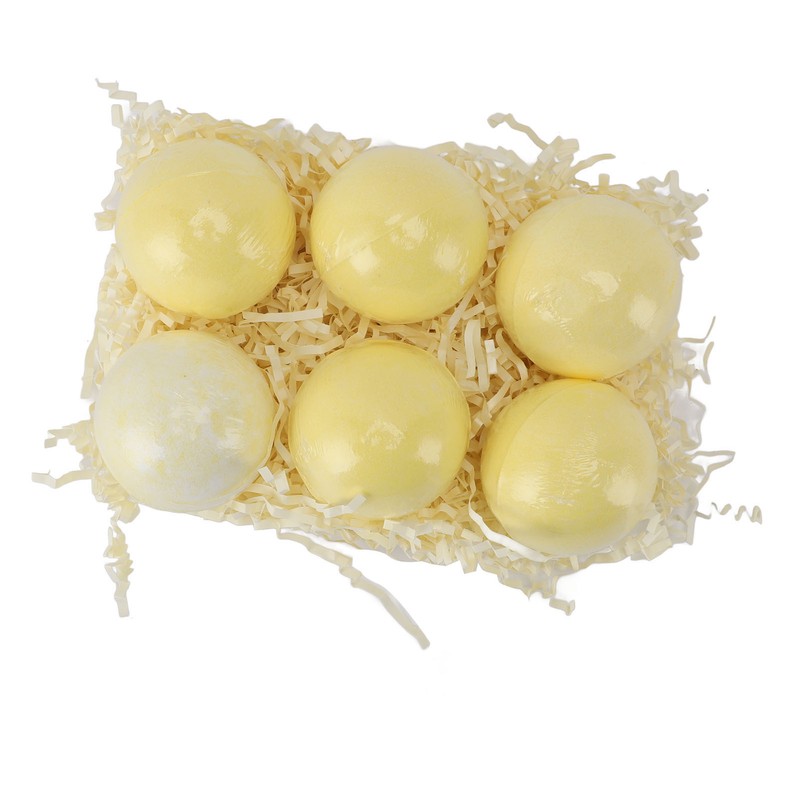 6pcs Bath Salt Ball Moisturizing Colorful Kid Friendly Mild Lemon