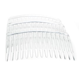 Glitz4Girlz® 4 Pack 7cm Clear Hair Side Combs Slides Grips