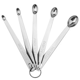 Kalsreui Measuring Spoons Set, Mini Teaspoon Measuring Spoons, Tiny Tsp Stainless Steel Measuring Tools for Kitchen & Baking, Small 1/16, 1/8 Measure Spoon for Spice