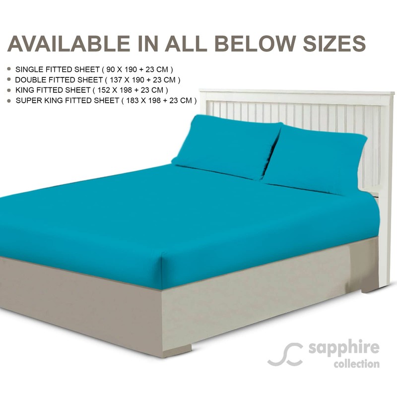 Fitted Sheet Non Iron Percale 180 Thread Count Polycotton Plain