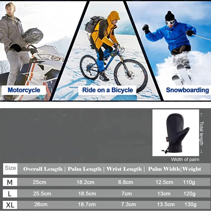 HNGEMSY Winter Mittens for Women, Ski Gloves, Winter Gloves, Waterproof