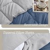 Homelike Moment Queen Comforter Set Blue/Grey, Lightweight Reversible Comforters Queen