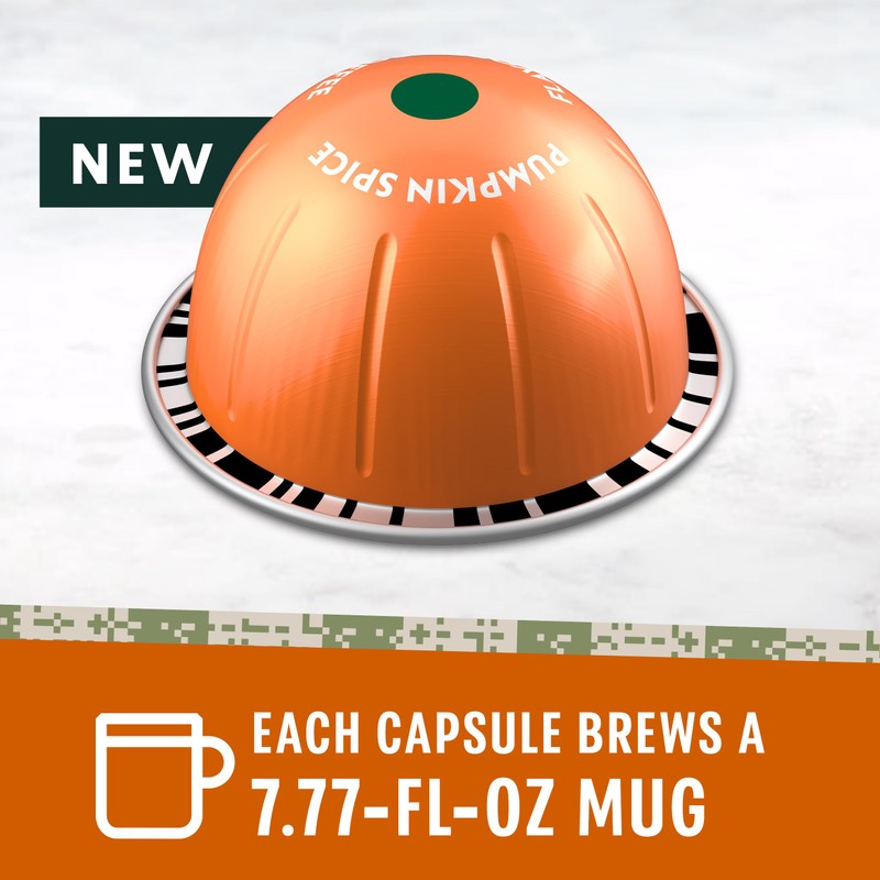 Starbucks by Nespresso Vertuo, Pumpkin Spice, 32-count Coffee Pods, Brews