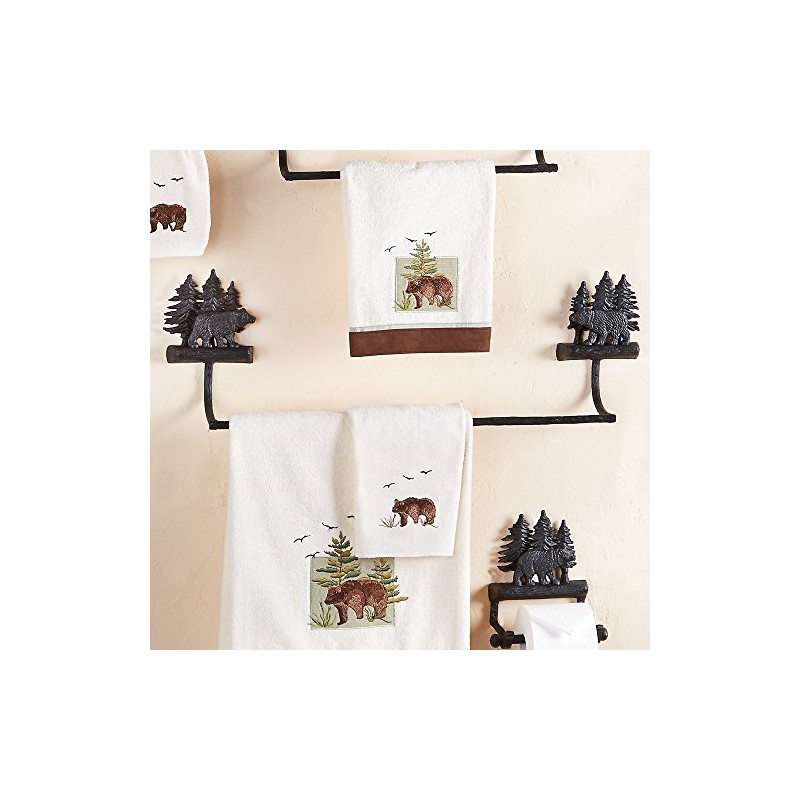 BLACK FOREST DECOR Walk Black Bear 24 Inch Towel Bar