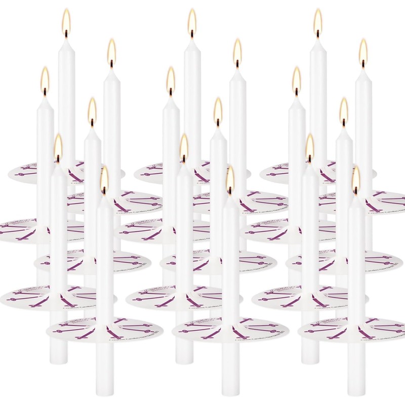 YOROXRG 200 pcs Church Candles with Drip Protectors for Devotional