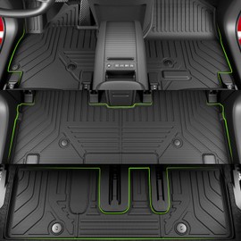 xipoqix Floor Mat Compatible with 24-25 Kia EV9 Cargo Mat Trunk Mat Backrest Mat Cargo Liner Replacement for 2024-2025 Kia EV9 Accessories (Cargo Mat+2nd Row Backrest Mat+Floor Mat)