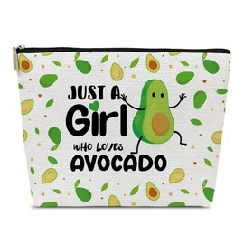 Avocados Makeup Bag, Avocados Gifts for Women, Fruits Cosmetic Bag for Purse, Avocado Gifts Bag, Gifts for Daughter Girl Best Friend Besties, Just A Girl Who Loves Avocado, Avocado Lover Makeup Bag
