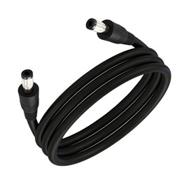 14 AWG DC Power Extension Cable 6.6FT with 5.5mm × 2.5mm Male-to-Male Connectors; Features Solid Copper Conductors and Is Suitable for Surveillance Cameras, Office Equipment, and Portable Power Banks