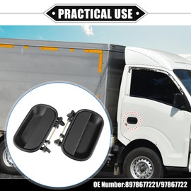 VekAuto 1 Pair Exterior Door Handle Compatible for Isuzu NPR HPR-HD, Durable Plastic Metal Black Left Right Side