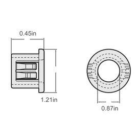 Aulpq SB 1.093-14 Shower Grab Handle Snap Bushings for 7/8" Bar & 1+1/8" Hole, Fits Lasco Shower SS Grab Bar, Durable & Easy to Install-4 Pcs
