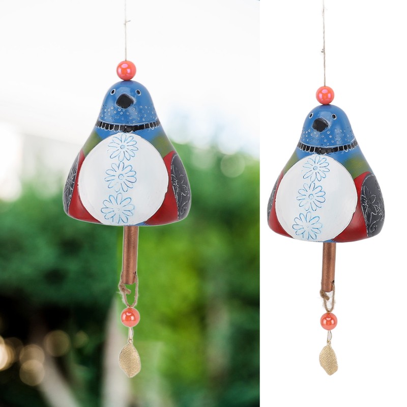 Resin Bird Wind Chime Resin Wood Hand Painted Delightful Melody