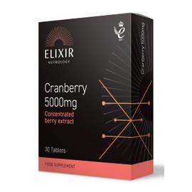 ELIXIR NUTROLOGY Cranberry 5000mg - 30 Tablets, 36:1 Extract Equivalent to 5000mg Cranberry- Vegetarian & Vegan Friendly. Made in The UK