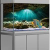 Pinpai 36X20 Inches Fish Tank Background, Sunshine Ocean Floor Terrarium