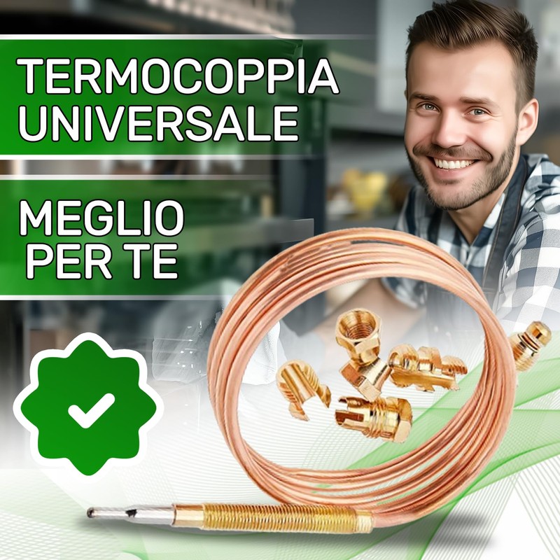 Universal Thermocouple 900 mm with 5 Nuts for the Oven