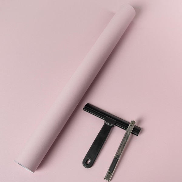 practicalWs Pink Wallpaper Peel and Stick with Tools, Light Pink
