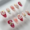 Luxury Press on Nails Medium Almond Handmade 3D Unique Reusable
