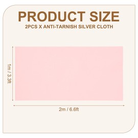sourcing map 2Pcs Anti-Tarnish Silver Cloth, 6.6 x 3.3 ft Jewelry Storage Polishing Cloth for Silverware Flatware Jewelry DIY Project, Pink