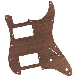11-Hole HH Humbucker Pickguard for Fender Stratocaster (US/Mexico) - Metal Scratchplate with Modern Cut for 2-Humbucker Electric Guitars (Red copper)