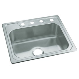 STERLING 14631-4-NA Middleton 25-inch by 22-inch Top-mount Single Bowl Kitchen Sink, Stainless Steel