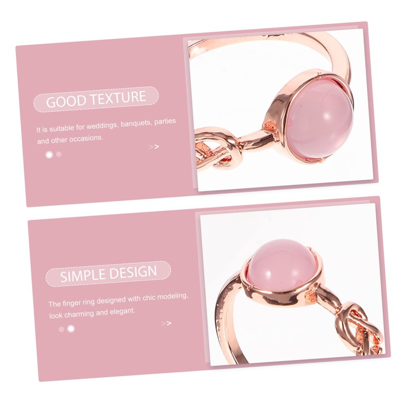 Healeved 1set Elegant Moonstone Rings for Women Promise Jewelry Present