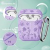 DXITROMI Compatible with Airpods Case - Flower Engraved Silicone Case