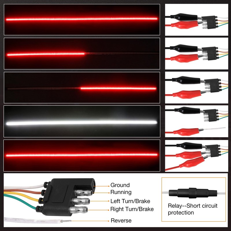 Niking Auto 60 Inch LED Truck Tailgate Light Strip Quad