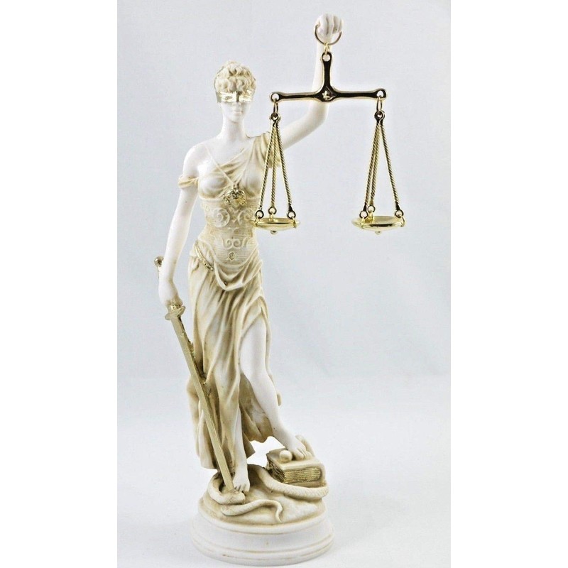 BeautifulGreekStatues GREEK GODDESS THEMIS STATUE GOLD COLOUR BLIND LADY JUSTICE