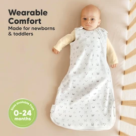2-Pack Organic Baby Sleep Sacks, 100% Cotton - Soft & Breathable 0.5TOG Baby Wearable Blanket, Toddler Sleeping Sack 0-6 months, Easy to Wear Transitional Swaddles for Newborns, Infants (Nordic, S)