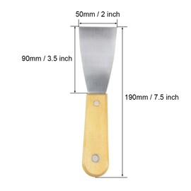 uxcell Putty Scraper 2" Cr-V Steel Stiff Putty Knives with Wooden Handle for Taping Paint Wall Floor Tile 3pcs