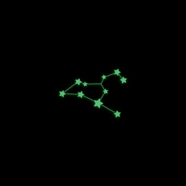 Leo Zodiac Constellation Star Map Glow in The Dark Sticker Decal for Phone Tablet Laptop Car Truck Window | 4" Sticker | Green