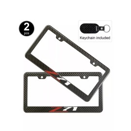 Custom 2pcs Set Chevy Z71 license plate frame carbon fiber look style glossy plastic