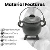 Reusable 4-Inch Cast Iron Cauldron Candle with Lid and Hanging