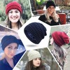 Muryobao Womens Winter Warm Knitted Hat Satin Silk Lined Cable