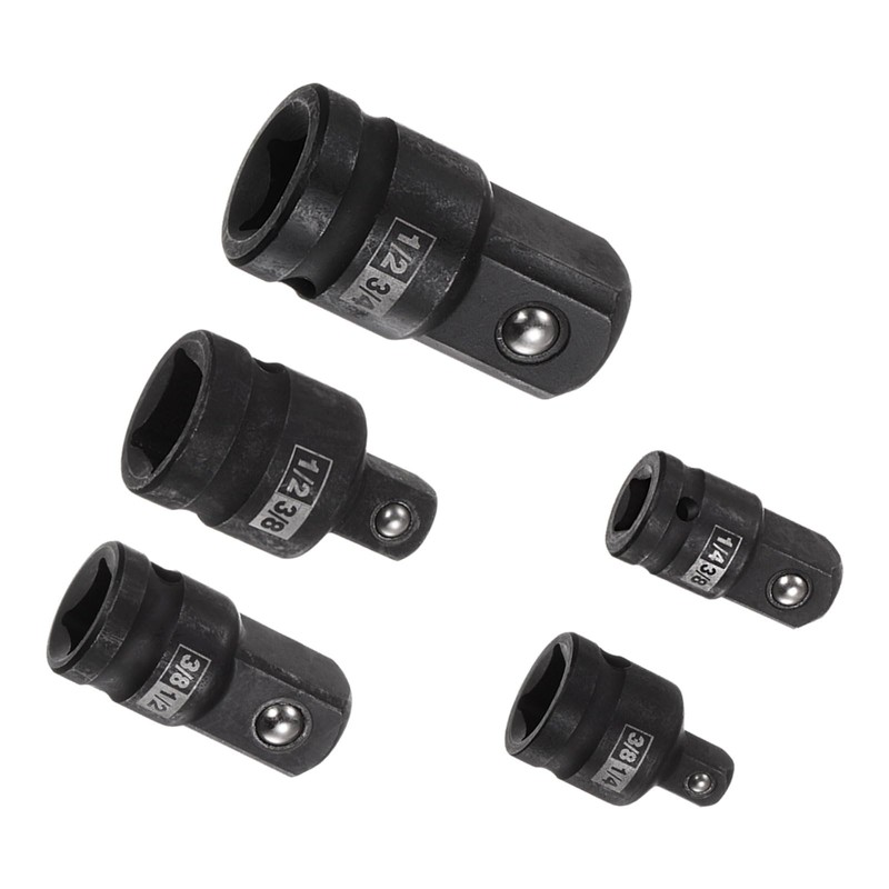 sourcing map 5pcs Impact Socket Adapter 1/4" 3/8" 1/2" Cr-V