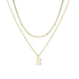iF YOU Gold Initial Necklaces for Women, 14K Gold Plated Dainty Gold Layered Initial Necklace Jewelry for Women Birthday Gifts (1-1-5)