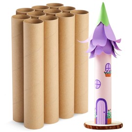 Bright Creations 12 Pack Cardboard Tubes for Crafts, Brown Rolls for DIY Projects, Classroom (1.75 x 10 in) - Cardboard Tube