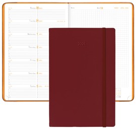 Rhodia Webplanner 2026 Calendar Year - 6 1/4" x 9 3/8" - Burgundy Cover - Weekly Planner Organizer