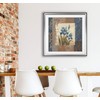 Renditions Gallery Blue Iris Scroll Abstract Floral Canvas Wall Art
