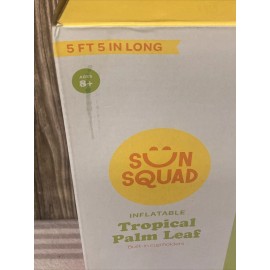 Sun Squad GIANT Palm Leaf Raft 5’ 5” POOL FLOAT Tropical Pool Float Cup Holder RAFT