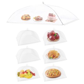 Food Covers Set, Food Tents for Outside, 1 Extra Large (40 x 23.6in) + 6 Large (17 x 17in) Mesh Food Covers for Outdoors, Screen Tent Nets for Party,Picnics,BBQ,Fruit Cover