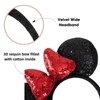 3D Black Mouse Sequin Ears Headband MM Glitter Butterfly Hair