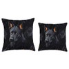 Black German Shepherd Pattern Design Throw Pillow