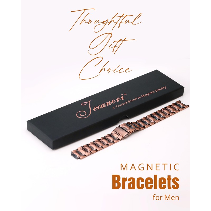 Jecanori 3X Strength Copper Bracelets for Men, Magnetic Bracelets for