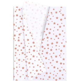 Star Tissue Paper,20sheets 50x35cm Christmas Tissue Paper for Wrapping Gifts,White Rose Gold Star Wrapping Paper for Wedding Birthday Gift Wrapping Paper
