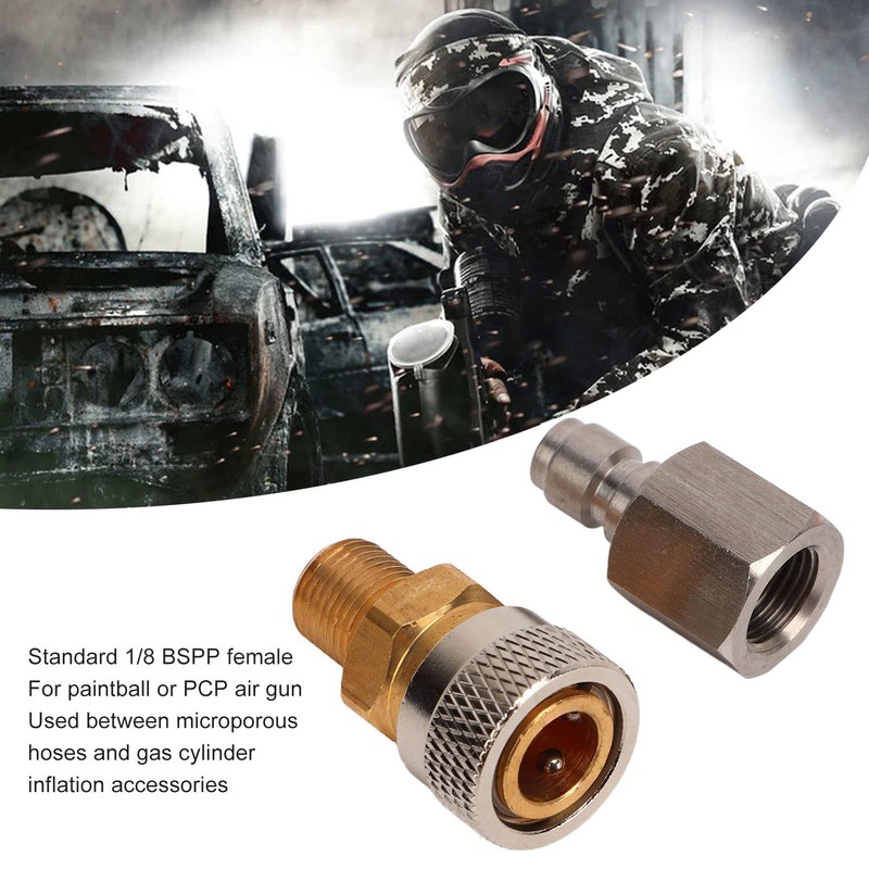 1/8 BSPP Quick Connector, Quick Disconnect Connector Stainless Steel Adapter,