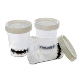 25 x Urine Sample Cup Screw Cap 120 ml with Temperature Display