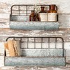 Colonial Tin Works Set of Two-Decorative Wire Back Wall Shelves-Industrial,
