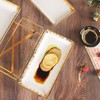 LIUYWYHCF 3-Tier Serving Rack with Ceramic Serving Tray, Foldable Gold