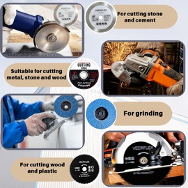 5PCS Cutting Discs, 76mm Metal Angle Grinder Disc for 10mm Bore, Flat Flap Grinding Wheel Milling Tool for Cutting Metal, Stone, Wood, Plastic, Polishing Rough Corners